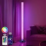LED Stehlampe Dimmbar mit Fernbedienung, App steuerung, RGB Stehleuchte Farbwechsel Lichtsaeule mit 16 Lichtfarben, Speicherfunktion, Smart LED Standleuchte für Schlafzimmer Spielzimmer, Höhe 105CM