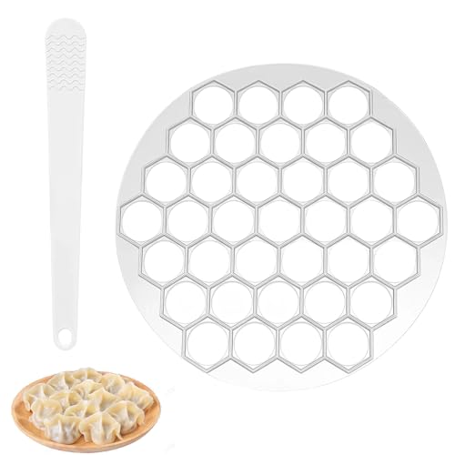 Pelmeni Maker, Manti Form, 37 Stück Ravioli Teigpresse, Inklusive Fülllöffel, Praktische Teigausstecher für Haushalt und Küche, Ideal für Pasta und Teigtaschen