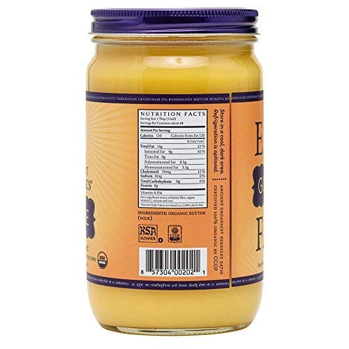 Ancient Organics Ghee, Organic Grass Fed Ghee Butter Gluten Free Ghee, Clarified Butter
