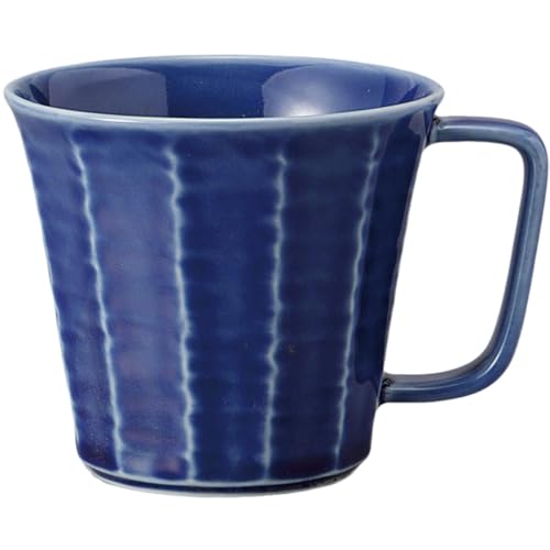エールネット(Ale-net) マグカップ mug 9.2×11.5×8.5cm 250cc 紺イラボ軽量ソギマグ 磁器 食洗機使用可 電子レンジ使用可 美濃焼 日本製
