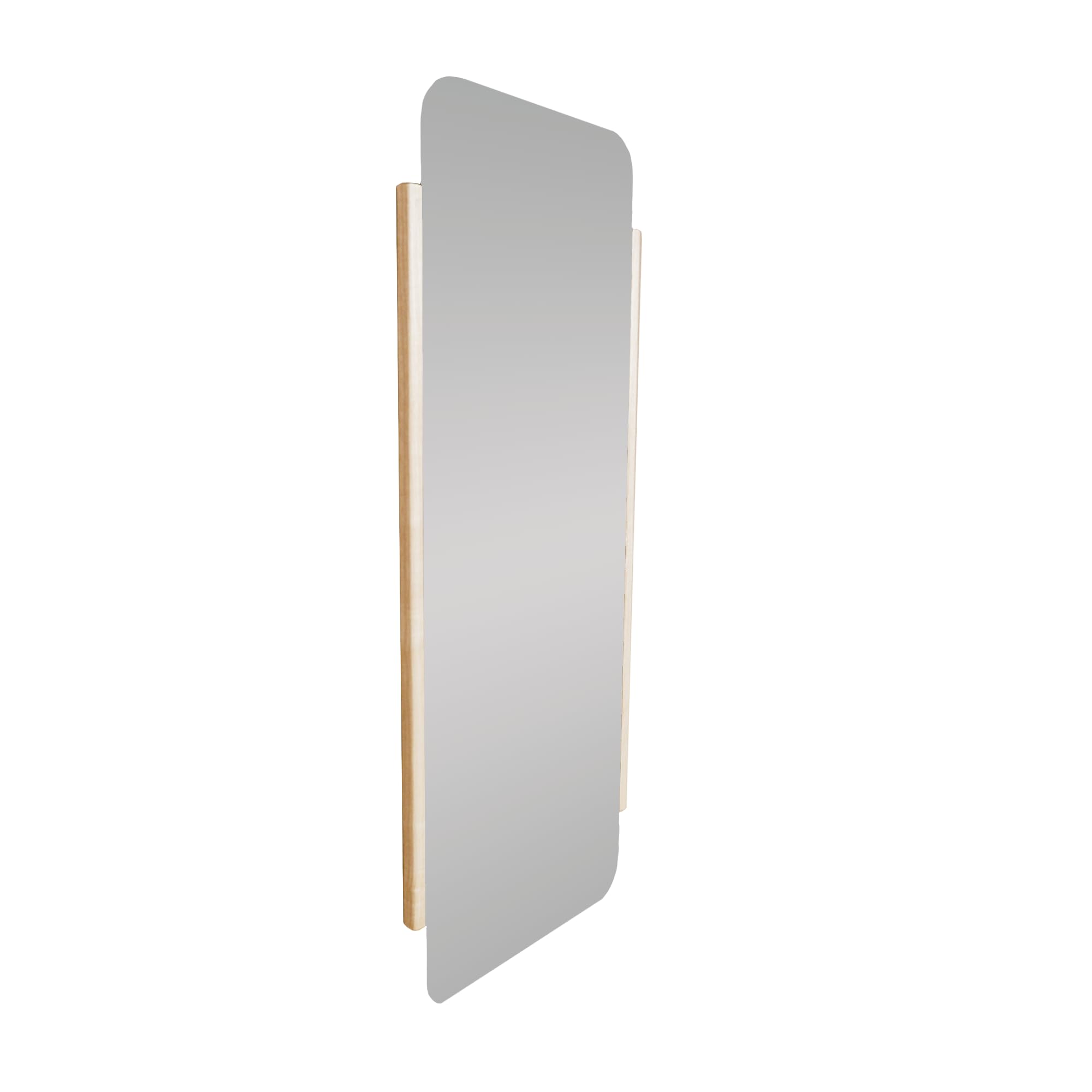 Miroir mural minimaliste en bois de frêne Sticks 86x110 cm pour entrée