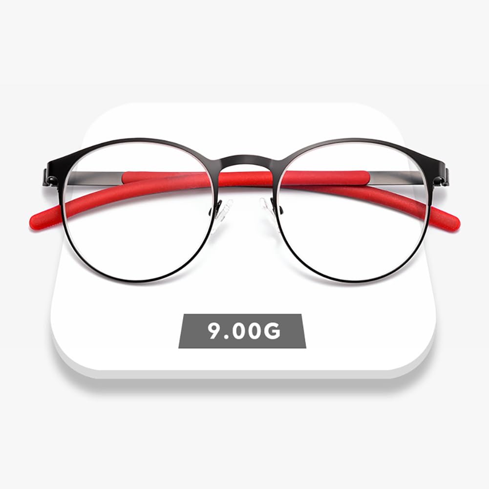 JIETIAN Nuevas Gafas de Lectura HD multifocales progresivas, Montura metálica Redonda Lentes de Resina asférica de 1,56,01,+2.0
