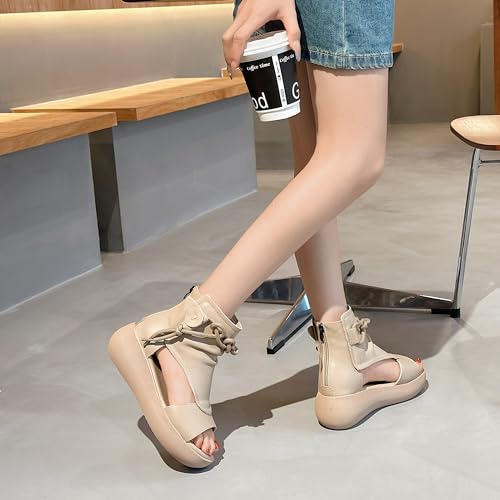 Sttiyaf Women's High Top Leather Sandals Open Toe Boot Sandals for Women by Sttiyaf - Used condition - Image 5