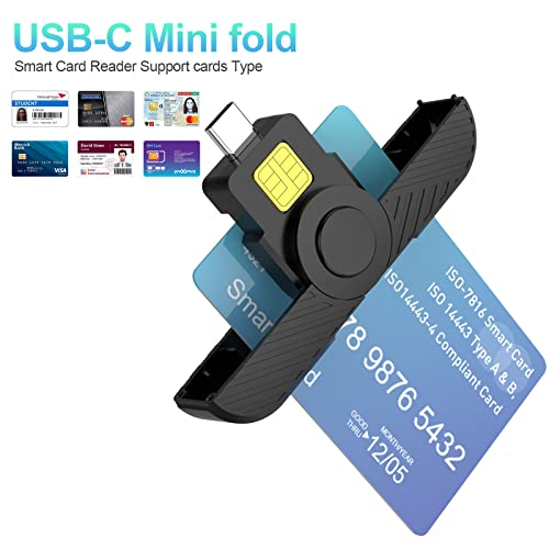 Usb C Dod Military Type C Common Access Cac Smart Card Reader And Id Cac Card Reader,Compatible With Mac Os, Windows,Linux-Mini Foldable #TOP1