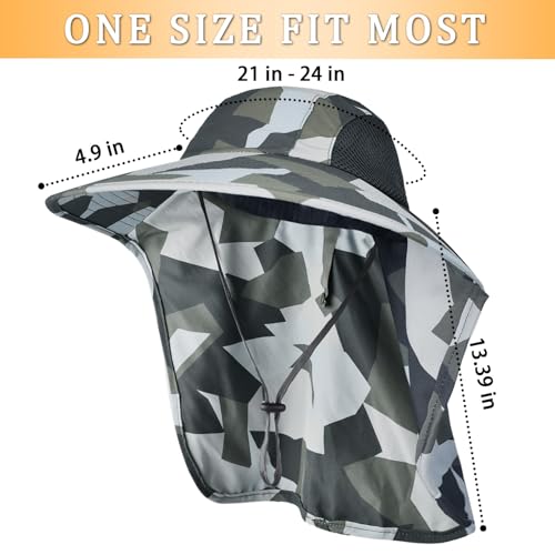Image of Sun Hat for Men Women with Neck Flap,UPF 50+ UV Protection Fishing Hat