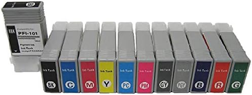 Vivid Colors Compatible Ink Cartridge Replacement for Canon PFI-101 PFI-103 (130ml, Pick Any 8 of 12-Pack) for IPF5000 IPF6000s IPF5100 IPF6100 Printer Ink Tank PFI101 PFI103
