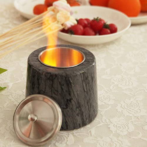 Tabletop Fire Pit. Upgraded Original Marble Portable Tabletop Fireplace with A Lid & A Mat. Indoor Fire Pit Burning Bowl for Table, Mini Fire Pit Used Indoor & Outdoor. Enjoy Portable Fireplace.