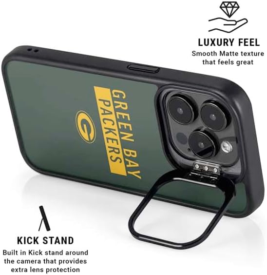 Skinit Kickstand Phone Case Compatible with iPhone 14 Pro Max - Officially Licensed NFL Green Bay Packers Green Performance Series Design