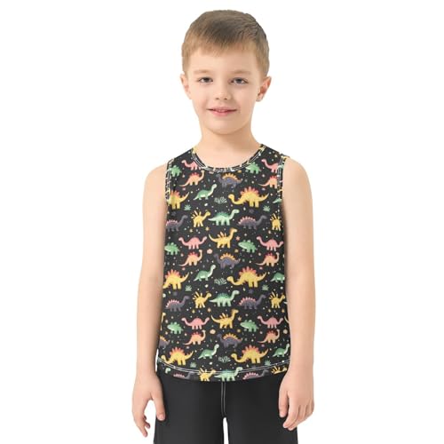 Boys Tank Top Shirts Dinosaur Cartoon Animal Cute Sleeveless T-Shirts Crew Neck for Kids Clothing Children2