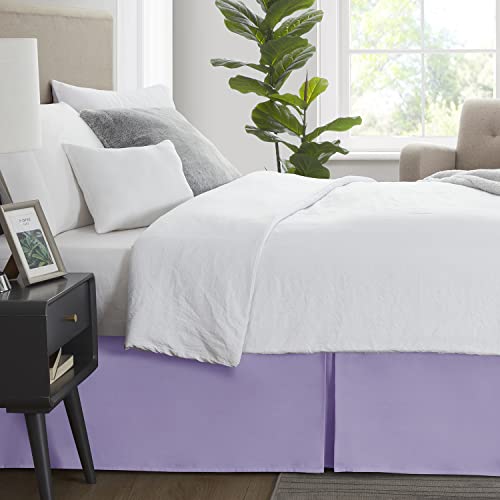 Image of Nestl Lavender Full XL Bed Skirt - Full XL Size Bed Skirt 14 Inch Drop - Brushed Microfiber Bed Skirts - Hotel Quality Pleated Bed Skirt - Shrinkage & Fade Resistant