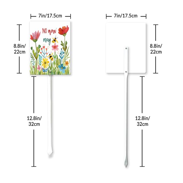 Do Not Mow Rasenschilder Mit Pfahl – 2 Stück, 20,3x30,5 Cm, Coroplast, Doppelseitig Bedruckt