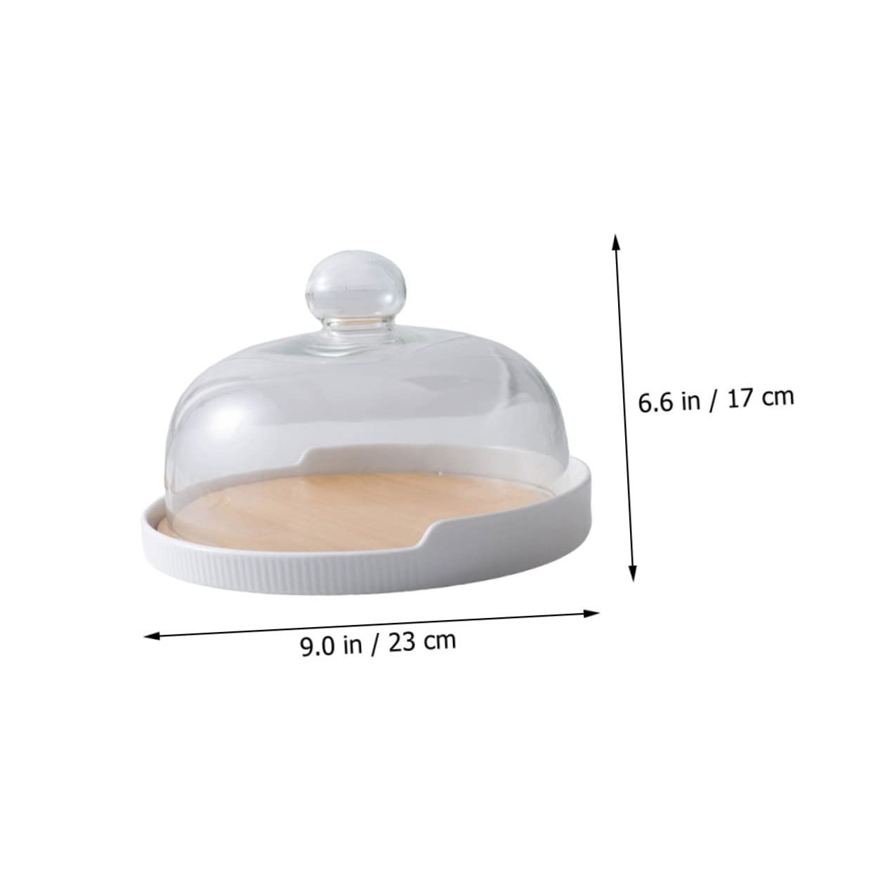 Plateau Tournant à Gâteau 1 Set Bois et Céramique Verre