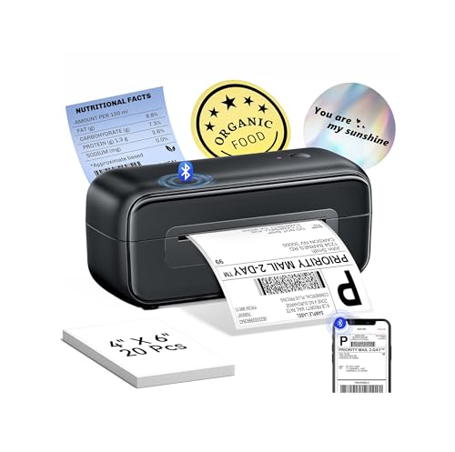 Image of Phomemo Shipping Label Printer- 4x6 Bluetooth Thermal Address Label Printer for Small Business,Barcode Compatible with iPhone,Android,Windows,Mac,Chromebook,for Shopify USPS-Black