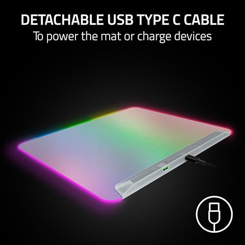 Image of Razer Firefly V2 Pro Fully Illuminated RGB Gaming Mouse Mat: Backlit Design - 15 Zone Chroma Lighting - USB 2.0 Port - Detachable USB Type C Cable - Micro Textured Surface - Anti Slip Base