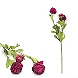 Dreistufige künstliche Ranunkeln mit naturalistischer Form für Veranstaltungsplanung und Heim-Styling (Dunkelrosa)