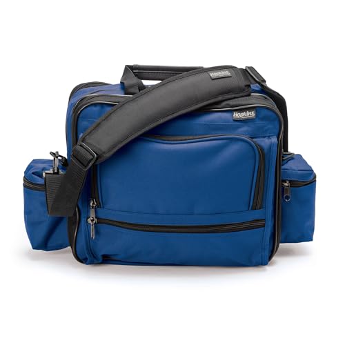 Hopkins Medical Products Mark V Shoulder Bag with Lock, Adjustable Straps and Reinforced Bottom, 13x11.25x7.5 inch, Royal Blue