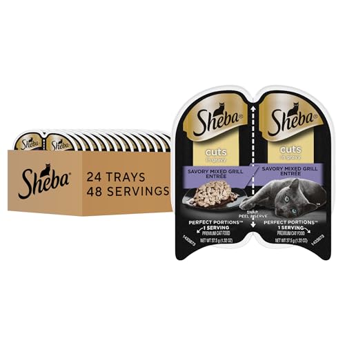 Sheba Perfect Portions Cuts Wet Cat Food, Savory Mixed Grill, 2.6 oz, 24 ct - image 1