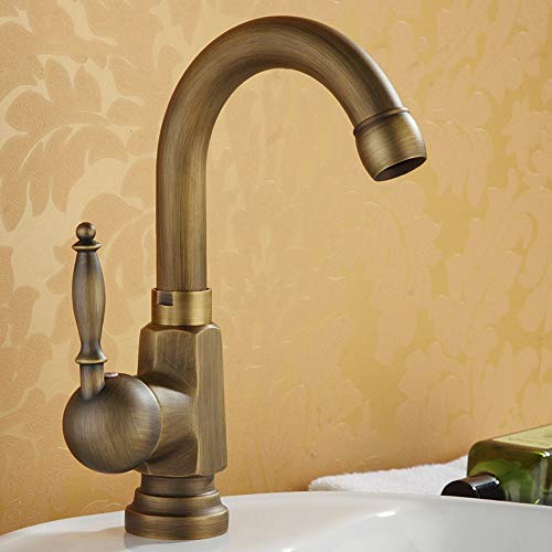Robinet évier de cuisine eau chaude froide mitigeur bronze antique universel