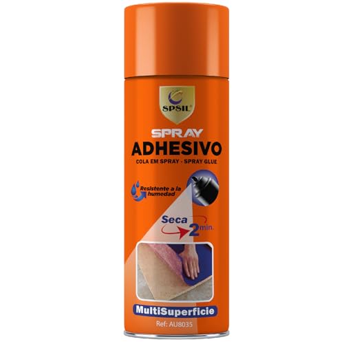 SPSIL Adhesivo en Spray 400ml - Aplicación fácil y precisa - Resistente a la humedad - Adhesión fuerte y duradera (200 Mililitros)