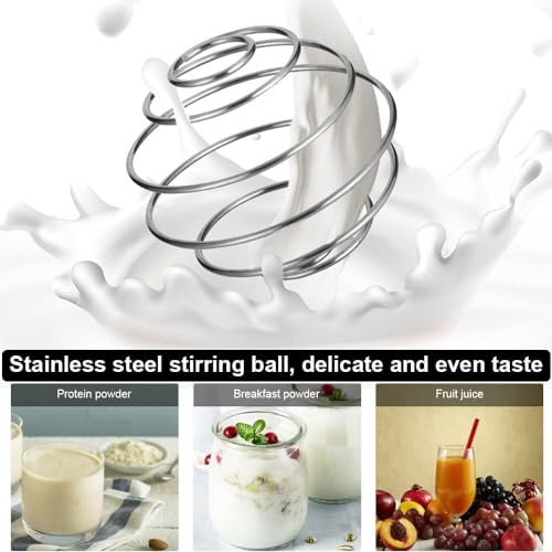 Image of Proteins Power Stainless Steel Protein Shaker, 790 ml, Black, BPA Free, with Measurement Markings and Mixing Spring