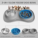 3 in 1 Slow Feeder Dog Bowls & Stainless Steel Food and Water Bowl with Non-Spill Dog Bowl Mat, Anti-Choking Puppy Bowls, Floor Safe & Easy Clean for Large Medium Small Dogs Cats - Image 2