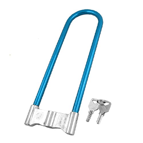 Aexit Motorbike Bike Lock Bicycle Portable Safety Blue U Shape Lock Keys Model:38as285qo109