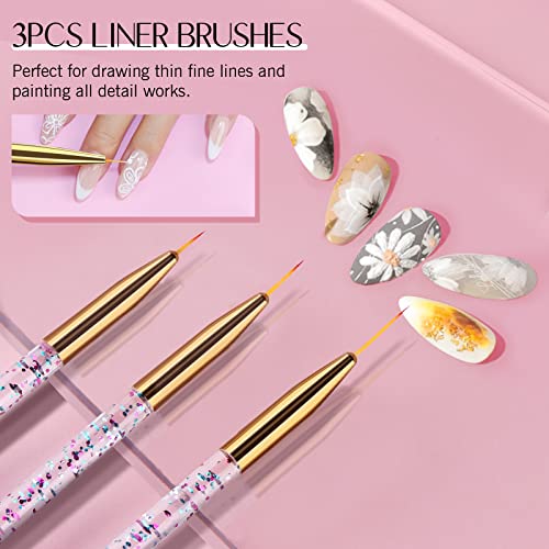 Saviland 31Pcs Nail Art Brushes Set - Nail Brushes For Nail Art U V Gel Nail Brushes, Acrylic Nail Brushes, Liner Brushes, Dotting Tools Set, Nail Design Kit For Nail Salon Home Use #TOP4