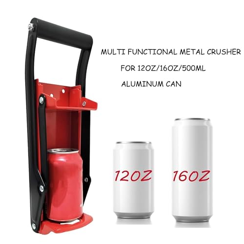 Dosenquetscher Can Crusher,Dosenbrecher 0,33 l/0,5 l cans, Dosenzerkleinerer Aluminium Coladosen, Dosenbier und Soda Plastikflaschen, Recycling Werkzeug, manuelle Wandmontage,mit Flaschenffner(grau)