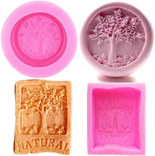 Nimozekd Silicone Soap Molds for Soap Making 2Pcs Life Tree Soap Mold Candle Candy Resin Crafts Bath Bomb Car Freshie Mold Soap Making Polymerclay Baking Tools DIY Skincare Products