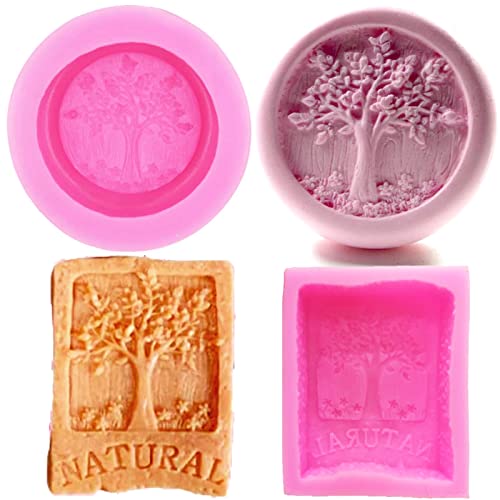 Nimozekd Silicone Soap Molds For Soap Making 2Pcs Life Tree Soap Mold Candle Candy Resin Crafts Bath Bomb Car Freshie Mold Soap Making Polymerclay Baking Tools Diy Skincare Products #TOP11