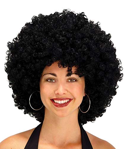 PRIYA PARTY DECORATION 70's Curly Clown Funky Disco Afro Malinga Wig for Men and Women (Black)