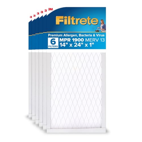 Filtrete 14x24x1, AC Furnace Air Filter, MPR 1900, Healthy Living Ultimate Allergen, 6-Pack (Exact Dimensions 13.81 x 23.81 x 0.78)