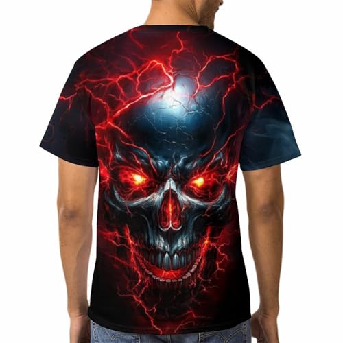 Men's Skull Graphic T-Shirt Summer Short Sleeve Tops4