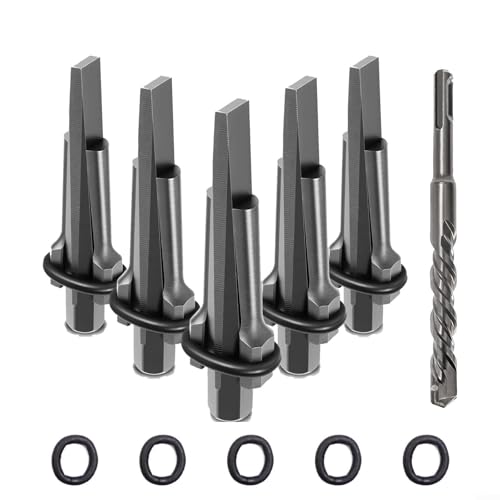 Stone Splitting Wedge and Drill Bit Set for Quarry and Masonry Applications, Engineered for Strength and Wear Resistance (16mm Drill Bit Set)