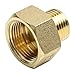 Noteflora 2Pcs Brass Reducer Hex Bushing, Industrial Brass Hex Bushing Connectors G1/2 Male To G3/4 And G1 Female Leak Resistant Design(G1/2 to G3/4)