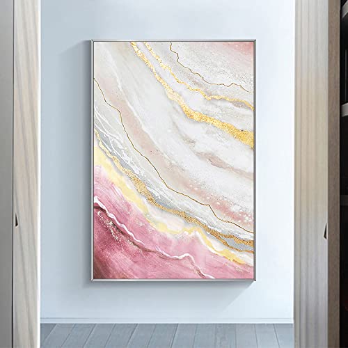 Peinture à l’huile grande vague rose pour sublimer un grand mur vide