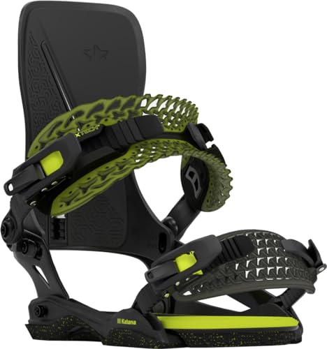 Rome Snowboards Mens Katana Asymwrap Snowboard Bindings - 2023/2024 Black Acid | Medium/Large