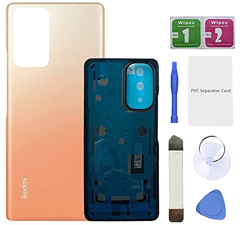 Eonpam Tapa batería Vidrio Trasera Reemplazo para (Xiaomi Redmi Note 10 Pro) Kit reparación Original Cristal Trasero (Bronce) Cover