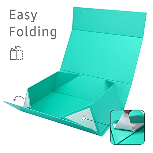 Image of LIFELUM Large Gift Boxes with Lids,5 Pack 13.85 x 8.35 x 4.45 inch Rectangle Collapsible Gift Boxes with Ribbon,Card,Shredded Paper Filler Christmas,Birthdays