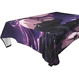 SyXIOP Mantel de tela con diseño de chica malvada de anime sexy, lavable, para cocina y comedor, Navidad, 1,8 m a 2,4 m de grosor, mantel cuadrado de Navidad, paquete de 1,37 x 183 cm