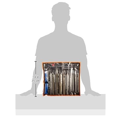 Neiko 00109A Metal File and Rasp Set | 12 Piece, 10, 8, and 6 Inch Extra Slim Flat, Half, Mill, and Round Files Set | Non Slip PVC Handle, Wood File | Heat Treated Carbon Steel Two Way File