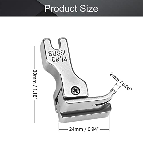 Pie prensatelas industrial para máquina de coser 1/4 pulg miniatura 2
