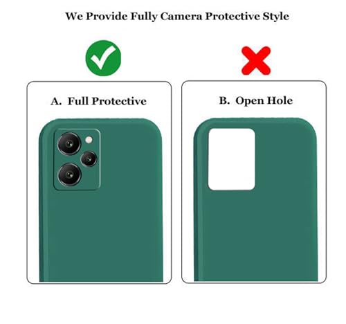 Image of A rtistque Liquid Silicone Back Cover Case for Mi Redmi 12 4G Shockproof TPU Soft Flexible with Camera Protection - Green