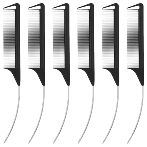 6 Peines Rat Tail Curvos para Peinar y Estilizar miniatura 1
