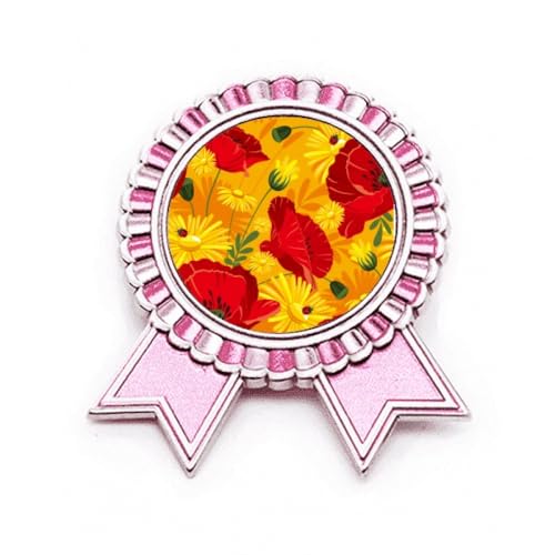 Broche rose en métal medium pour personnaliser un sac en toile uni
