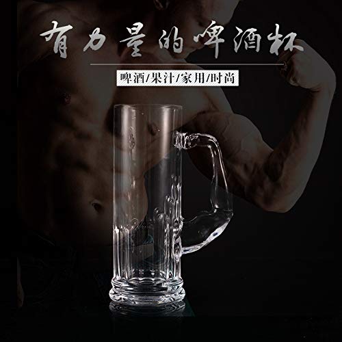 Image of PrimeWorld 610 ml Muscle Beer 1Pcs Mug with Handle Glass, Steins, Freezable Beer Glasses,Everyday Drinking Glasses, Cocktail Glasses (clear)
