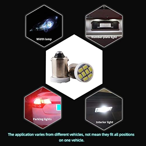 Grandview Ba9 Ba9S 53 57 1895 64111 White Car Vehicle Ba9S White Super Bright Led Bulbs Used For Side Door Courtesy Lights Map Lights - Pack Of 10 #TOP5