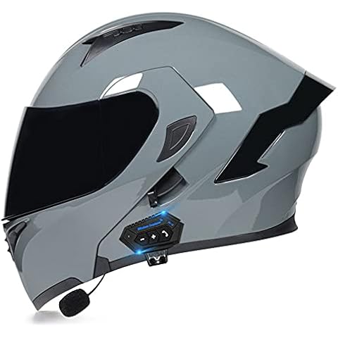BCCDP Motorcycle Helmet with Bluetooth, DOT/ECE Approved Flip up Front Motorbike Helmets for Men Women Adult, Full Face Double Visor Scooter Moped Modular Helmet, Automatic Answering, M(Medium) Cover