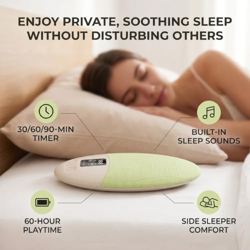 Zunate Bluetooth 6.0 Pillow Speaker, Ultra Thin White Noise Speaker, 60H Playtime (Green) - 5