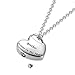 Gisunye Cremation Urn Necklace for Ashes Urn Jewelry. Forever in My Heart Carved Stainless Steel Keepsake Waterproof Memorial Pendant for mom & dad with Filling Kit